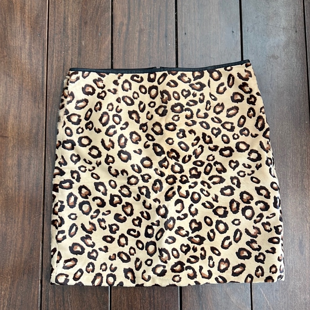 Theory leopard skirt in fur